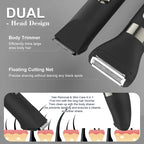 4-In-1 Dual Head Electric Shaver, Body Hair Trimmer & Facial Hair Remover, Nose Hair Clipper, Ipx7 Waterproof, for Leg Arm Body Face