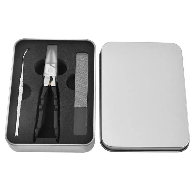 Black Anti-Slip Grip Gear Lock Nail Clipper Set with Ultra-Sharp Tips for Precise Access to Nail Grooves Professional-Grade Manicure Tool for Men Seniors Curved Sharp Blades Non-Slip Ergonomic Handle Durable Safe Construction