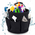 Cleaning Caddy for Cleaning Supplies, 17L Cleaning Supply Caddy with Handle Foldable Cleaning Supplies Organizer Bucket Tool Bag Organizer Cleaning Products Organizers for Home, Garden (Black)