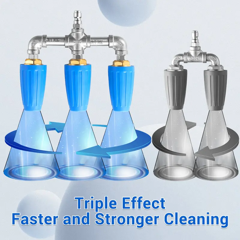 Triple Turbo Nozzle Pressure Washer 360° Rotating Turbo Nozzle with 1/4" Quick Connector 2.0 Orifice 3-in-1 Turbo Nozzle P4000 SI, DealsForYouDays,car accessories