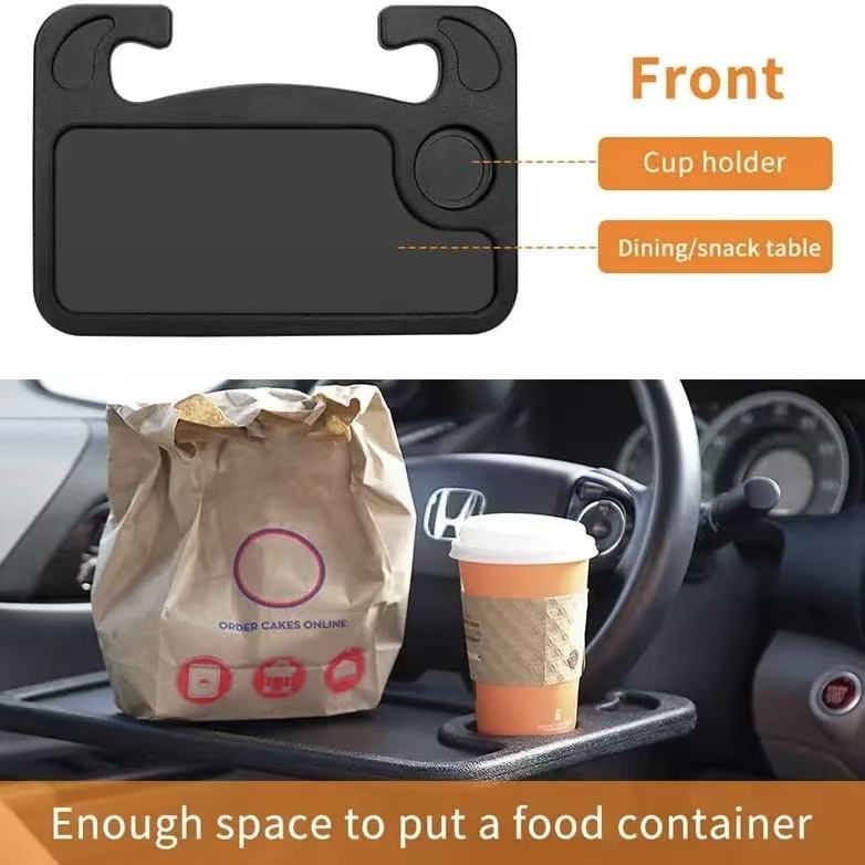 Steering Wheel Tray - Black Car Interior Organizers for Constant Travelers, Steering Wheel Desk & Food Table, Cars Accessories, Auto Accessories with Universal Fit for Most Vehicles