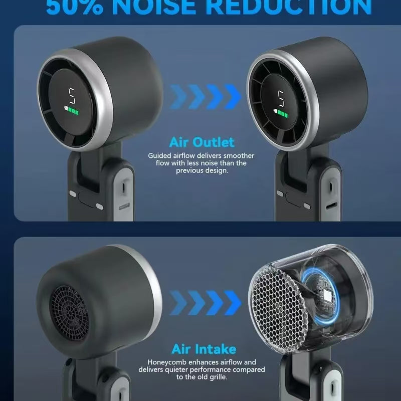 PLAYHOT Turbo Jet Multifunctional Cooling Handheld Portable Fan - 4000mAh Long-Lasting, Pocket-Sized, Energy-Saving 2026 Tools and Gadgets, 5V Rated for Steady Power, Outdoor/Cool Gadgets, In-Car Gifts for Live Show Goers