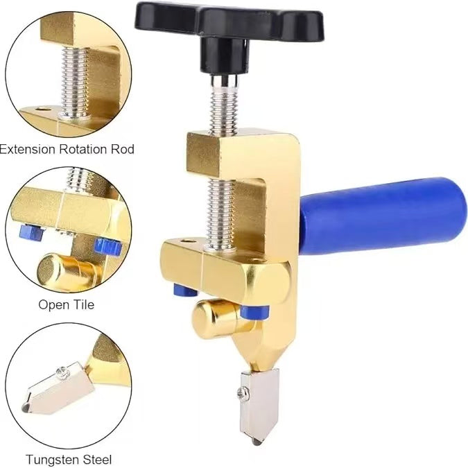 2-in-1 glass cutting and tile cutting tool, used for cutting glass, mirrors, and tiles, integrated cutting machine, manual tool, heavy-duty Hardware