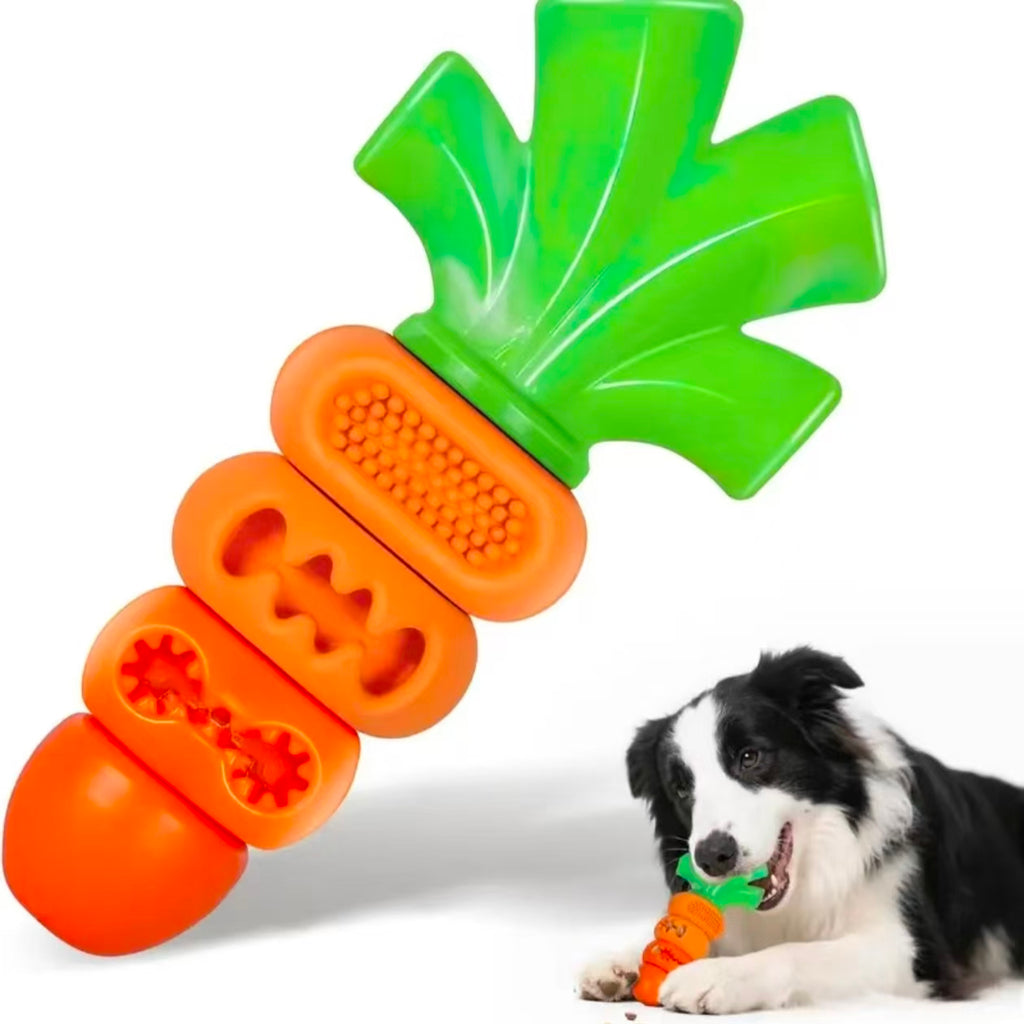 Aggressive Chewer Dog Toys, Durable Carrot Leaf Design for Teeth Cleaning & Mental Stimulation[Sold 598 units]