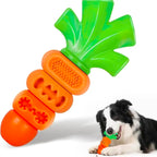 Aggressive Chewer Dog Toys, Durable Carrot Leaf Design for Teeth Cleaning & Mental Stimulation[Sold 598 units]