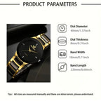 Men's Business Round Dial Quartz Watch, Fashion Steel Strap Wristwatch, Summer Trendy All-match & Exquisite Watch for Gift, Analog Quartz Watches, National Day Offers  [Sold 1000+ units]