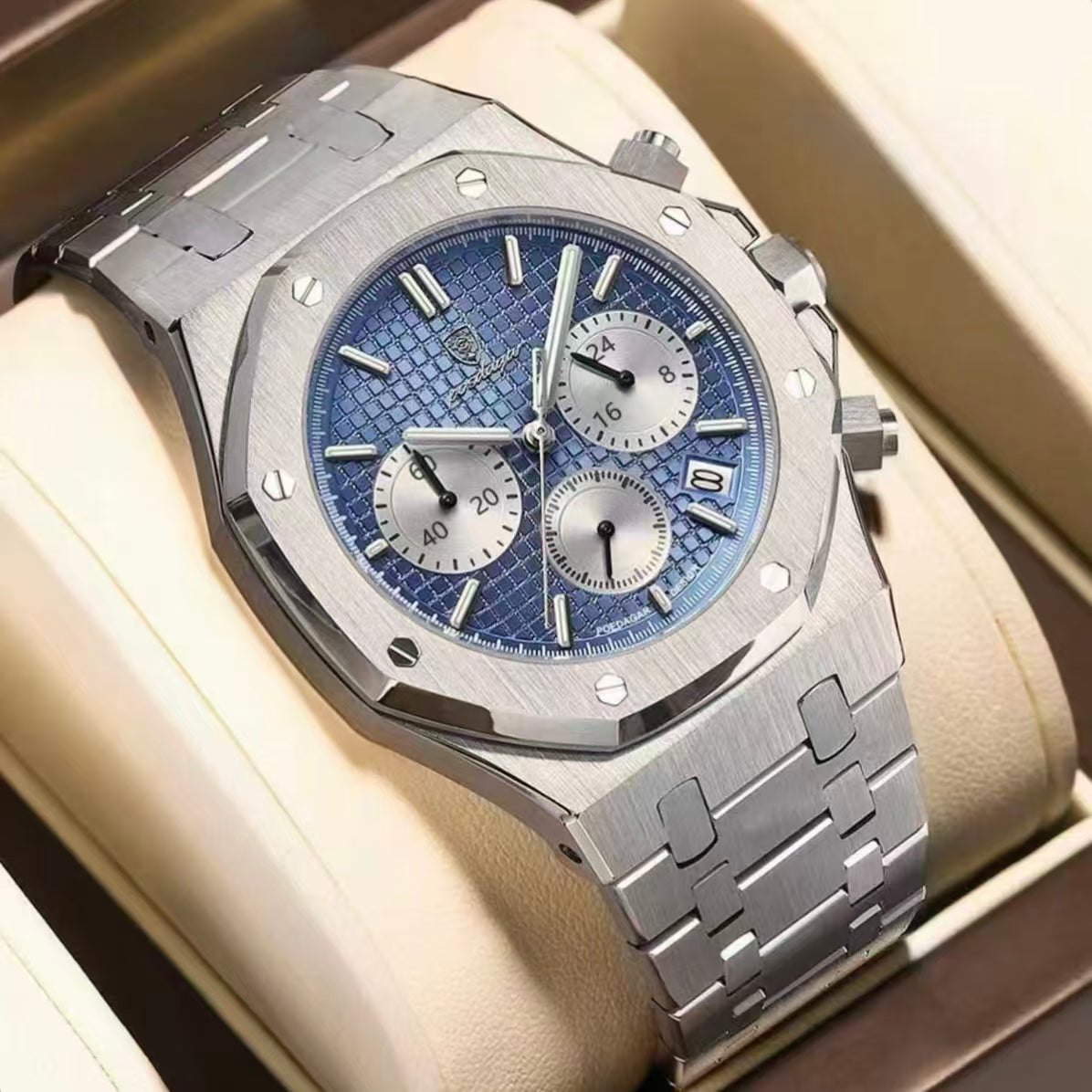 Men's Business Fashion Round Dial Quartz Watch, Fashion Waterproof & Luminous Analog Watch with Date Feature, Trendy All-match & Exquisite Watch for Birthday Gift , Business Fashion Watches, Quartz Analog Timepiece [Sold 1000+ units]