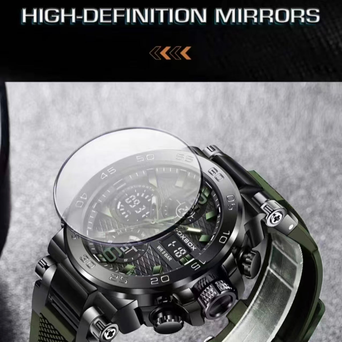 Men's Waterproof Digital Sports Watch with Luminous Dial Alarm Function, Wristwatch Gift with Box, Digital Analog Watch, Water Resistant Watch  [Sold 1000+ units]
