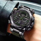 Men's Waterproof Digital Sports Watch with Luminous Dial Alarm Function, Wristwatch Gift with Box, Digital Analog Watch, Water Resistant Watch  [Sold 1000+ units]