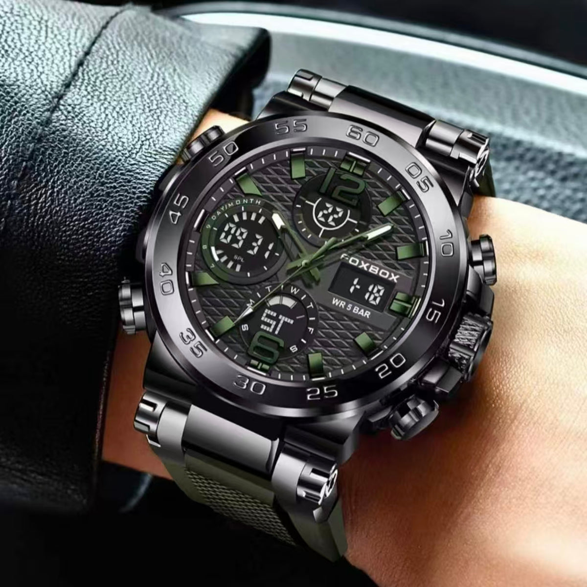 Men's Waterproof Digital Sports Watch with Luminous Dial Alarm Function, Wristwatch Gift with Box, Digital Analog Watch, Water Resistant Watch  [Sold 1000+ units]