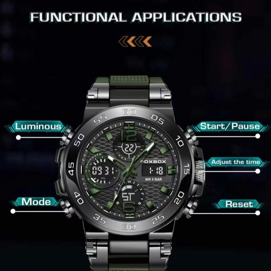 Men's Waterproof Digital Sports Watch with Luminous Dial Alarm Function, Wristwatch Gift with Box, Digital Analog Watch, Water Resistant Watch  [Sold 1000+ units]