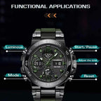 Men's Waterproof Digital Sports Watch with Luminous Dial Alarm Function, Wristwatch Gift with Box, Digital Analog Watch, Water Resistant Watch  [Sold 1000+ units]