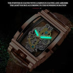 Men's Fashionable Barrel-Shaped Dial Analog Quartz Watch with Box, Analogue Quartz Watch, Mechanical Style Statement Wristwatch for Parties & Daily Wear, Trendy Versatile & Exquisite Leather Strap Watch, Ideal Birthday Gift  [Sold 1000+ units]