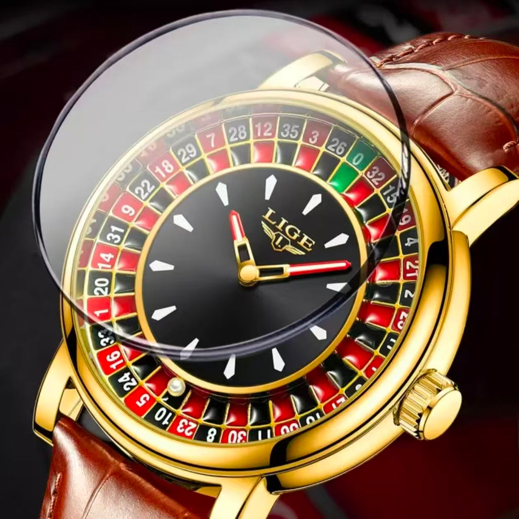 Men's Fashion Round Russian Roulette  Watch, Analog Display, Waterproof Design for Parties and Daily Wear  [Sold 1000+ units]