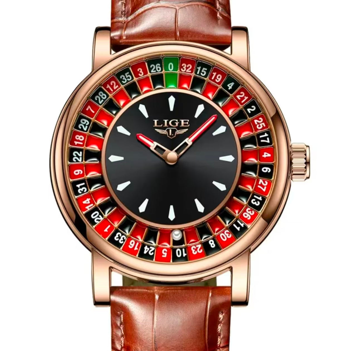 Men's Fashion Round Russian Roulette  Watch, Analog Display, Waterproof Design for Parties and Daily Wear  [Sold 1000+ units]