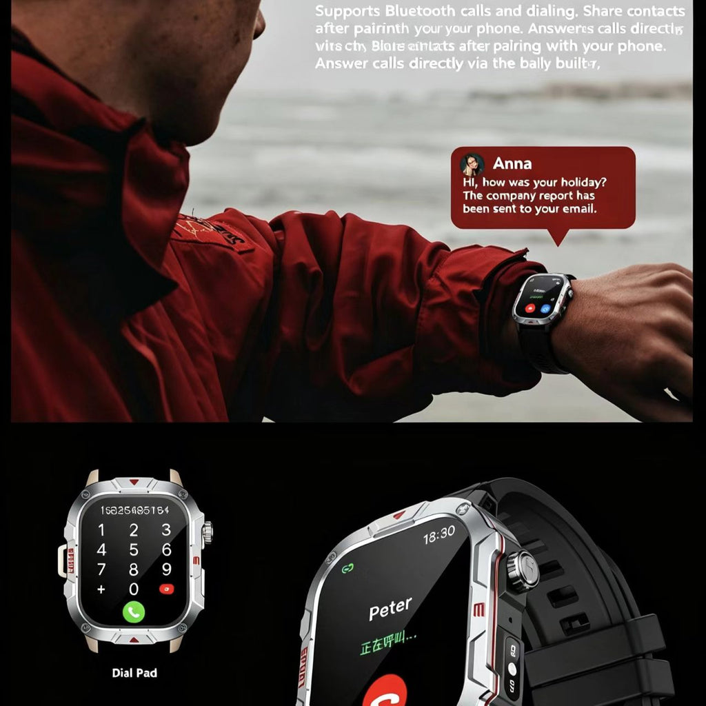 Multi-function Men Sport Smartwatch, Bluetooth Dial & Answer Calls, Life Waterproof  350mAh Long Battery & Bluetooth Call [Sold 1000+ units]