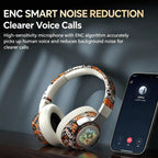 Graffiti Bluetooth Headphones | ENC Noise Reduction & 15 Hours Playtime. Foldable Over-Ear Wireless Headset with Cool RGB Light for Gaming & Calls  [Sold 1000+ units]