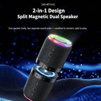 Portable Dual Magnetic Bluetooth Speaker, 360° Surround Sound, Sync RGB Breathing Lights, Long‑Lasting 2000mAh Battery, Support TF/FM for Home & Outdoor Use  [Sold 1000+ units]