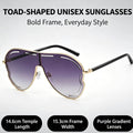 Unisex Simple Style Toad-shaped Tinted Lens Sunglasses, Fashionable Frames Sunglasses, Trendy Casual Sunglasses for Everyday Use, Fashion Accessories for Outdoor Activities  [Sold 1000+ units]