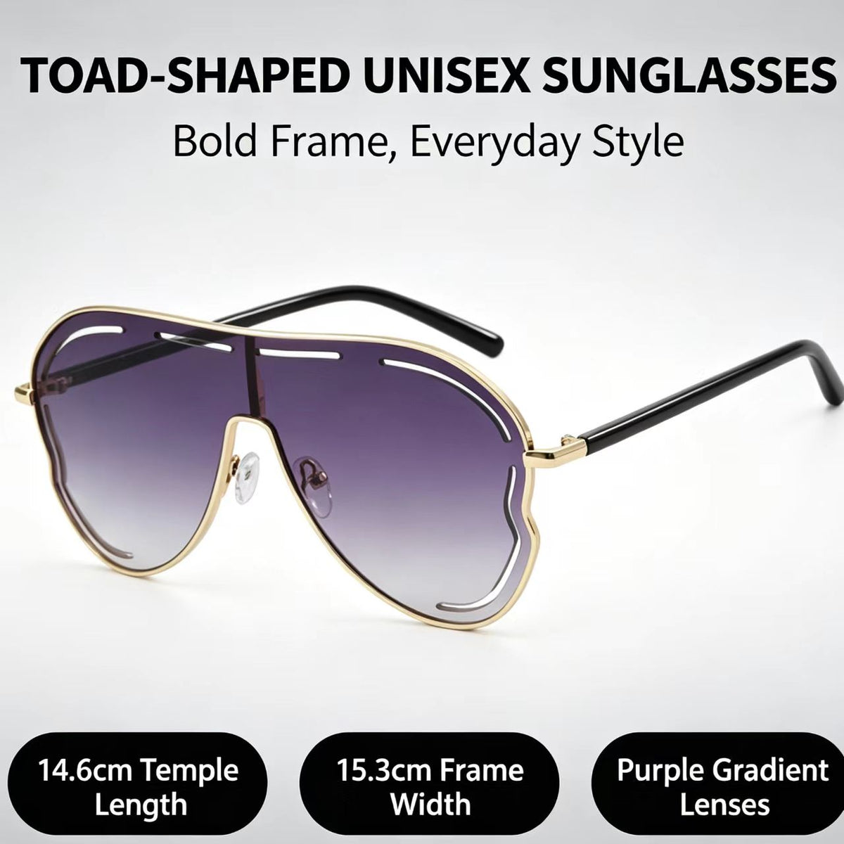 Unisex Simple Style Toad-shaped Tinted Lens Sunglasses, Fashionable Frames Sunglasses, Trendy Casual Sunglasses for Everyday Use, Fashion Accessories for Outdoor Activities  [Sold 1000+ units]