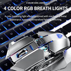 Mechanical Feel Wireless Gaming Mouse With Adjustable DPI & Breathing LED Lights. High Performance 2.4G Wireless Gaming Mouse With 4 Color Changing Lights  [Sold 1000+ units]