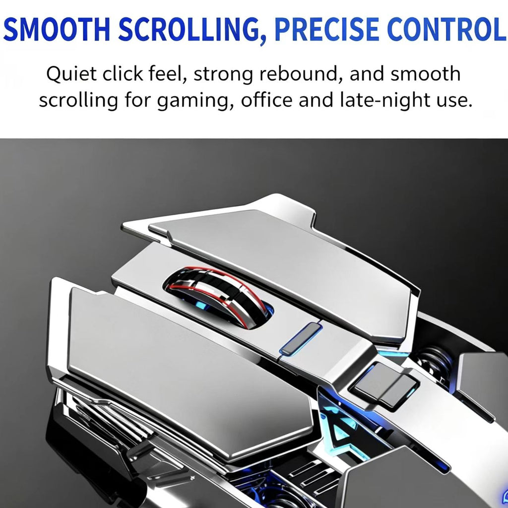 Mechanical Feel Wireless Gaming Mouse With Adjustable DPI & Breathing LED Lights. High Performance 2.4G Wireless Gaming Mouse With 4 Color Changing Lights  [Sold 1000+ units]