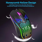 2.4G Wireless RGB Gaming Mouse, Honeycomb Lightweight Rechargeable Gaming Mouse For Laptop & PC, Auto Sleep Power Saving Gaming Mouse  [Sold 1000+ units]