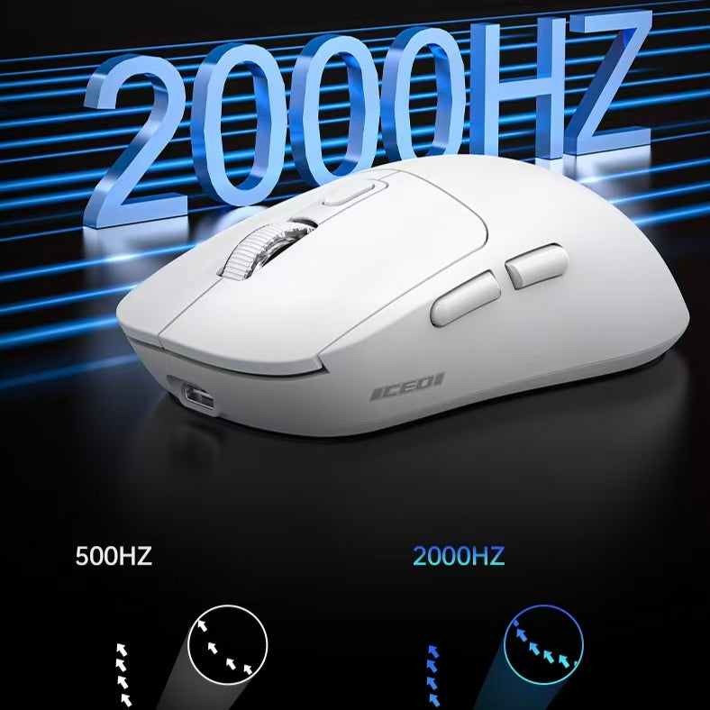 Tri-Mode Wireless Gaming Mouse, Wired + 2.4G + Bluetooth Ergonomic Mouse For PC Laptop. High Response 2000Hz Gaming Mouse, Multi-Device Switch Wireless Computer Mouse [Sold 1000+ units]