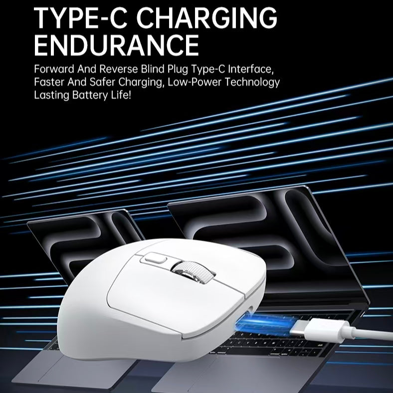 Tri-Mode Wireless Gaming Mouse, Wired + 2.4G + Bluetooth Ergonomic Mouse For PC Laptop. High Response 2000Hz Gaming Mouse, Multi-Device Switch Wireless Computer Mouse [Sold 1000+ units]