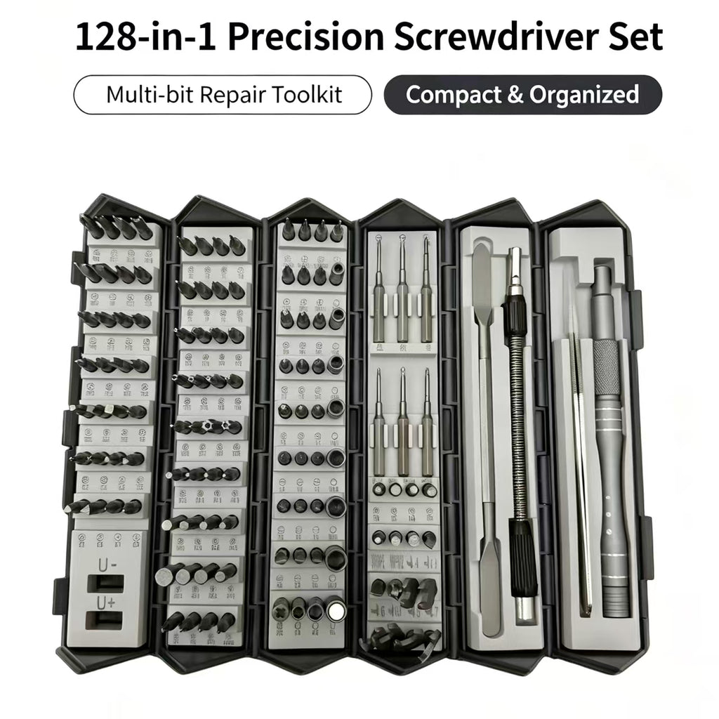 128-in-1 Precision Screwdriver Set, Portable Roll-Up Tool Kit with Chrome Vanadium Steel Bits for Electronics, Phone & Laptop Repair [Sold 629 units]