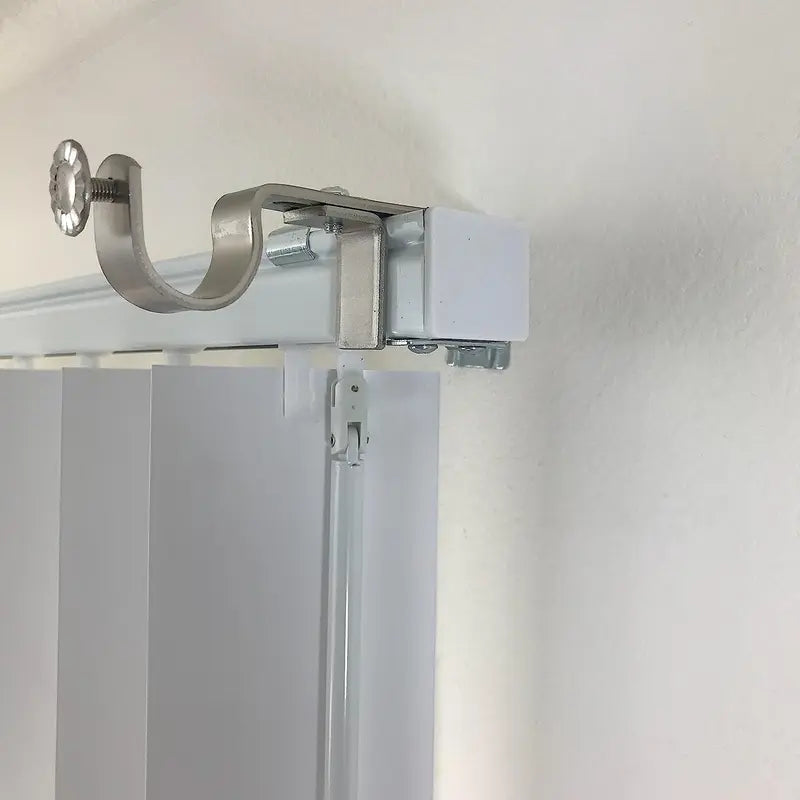 NoNo Bracket - No Drill Curtain Rod Bracket Attachment over Blinds Set of 3 (White) white curtains