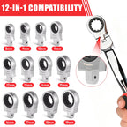 12-in-1 Interchangeable Head Ratcheting Wrench Set,8-19mm Flex Head for Tight Spaces,Mechanic Tool Set,Father's Day Gift for Dad