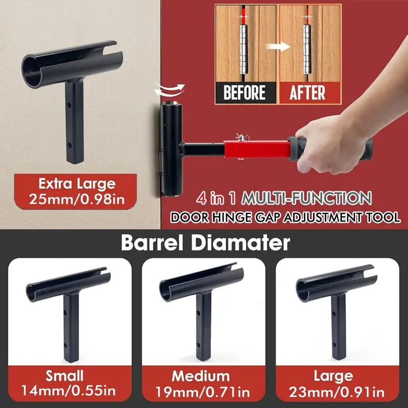 4-In-1 Hinge Adjustment Wrench Tool Kit, Adjustable Professional Door Hinge Hand Tool, Heavy Duty Hardware for Home and Commercial Use, Ergonomic Precision Durable（1,000+ sold）