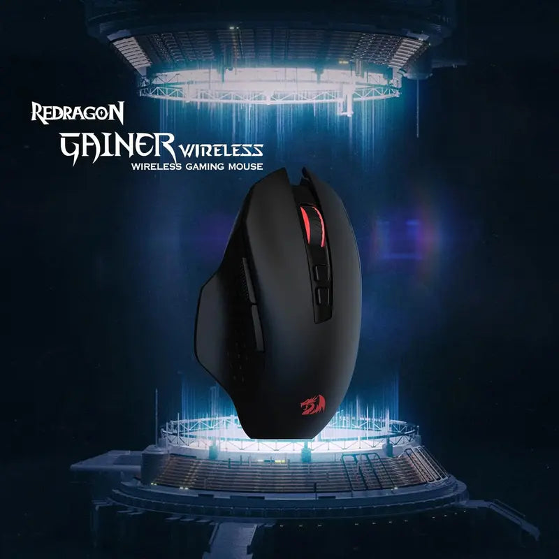 Redragon M656 Gainer Wireless Gaming Mouse, 4000 DPI 2.4Ghz Gamer Mouse w/ 5 DPI Levels, 7 Macro Buttons, Red LED Backlit & Pro Software/Drive Supported, for PC/Mac/Laptop,summerwins