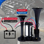 2026 Upgraded 12V 130DB High-Power Dual Air Car Horn Kit Set with Compressor - Easy-Install Vehicle Accessory, Loud Alert for Trucks, SUVs, Home Security (SilverBlack)
