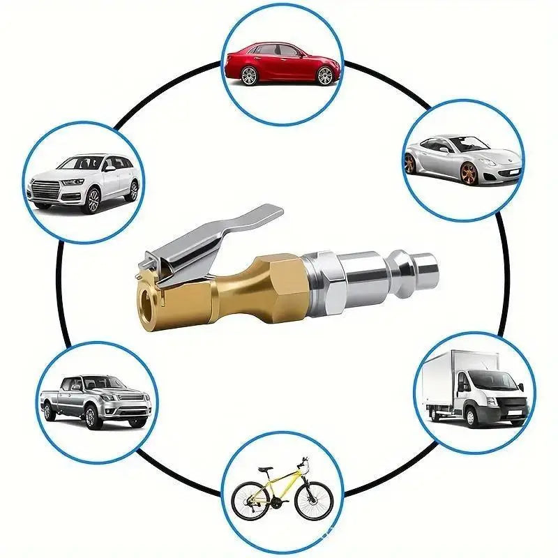 Heavy Duty Car Tire Inflation Nozzle with Clip, Tire Repair Tool for Car, Truck and Bicycle, Tire Inflator Tool, Automotive Repair Tools, Tire Inflator Nozzles  [Sold 1000+ units]