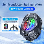 JOYYE Portable Gaming Phone Cooler, Semiconductor Handheld Turbo Fan with 3 Adjustable Speeds, Smart AI Temp Control, RGB LED Display, Lightweight Magnetic & Clip-On Attachments, USB-C Powered