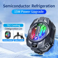 JOYYE Portable Gaming Phone Cooler, Semiconductor Handheld Turbo Fan with 3 Adjustable Speeds, Smart AI Temp Control, RGB LED Display, Lightweight Magnetic & Clip-On Attachments, USB-C Powered
