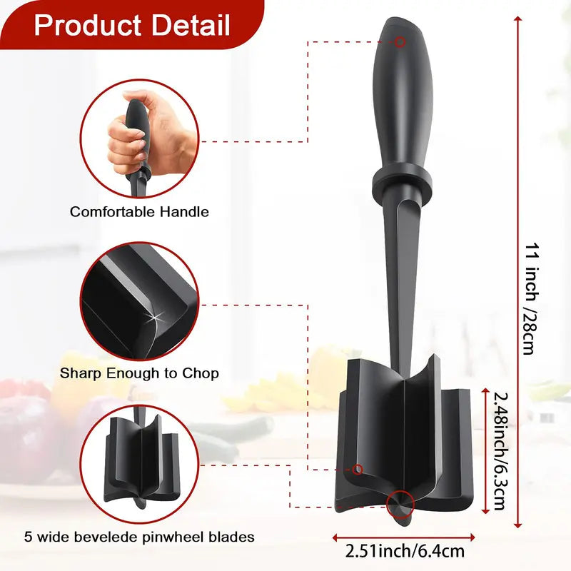 Handheld Meat Chopper, Non-Stick Meat Mincer & Manual Hamburger Meat Masher, Chicken Shredder Tool, Multifunctional Kitchen Cooking Accessory, Cooking Tools #GLOBAL PICKS