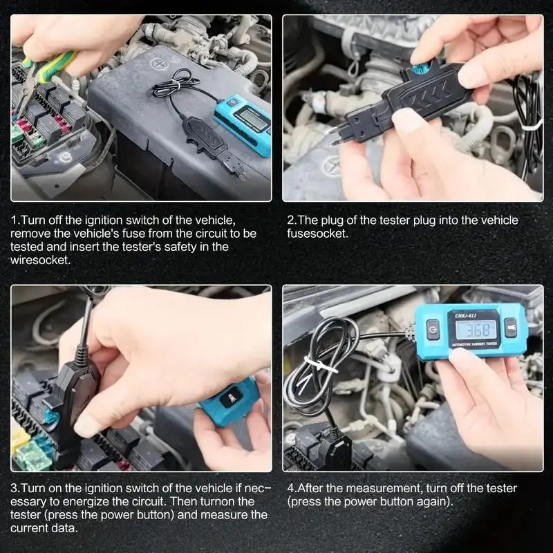 Car Circuit Probe Tester (Battery Included) - 48V Max Automotive Diagnostic Tool, Compact Waterproof Workshop Fuse Tester, Current & Circuit Measurement Tools and Gadgets