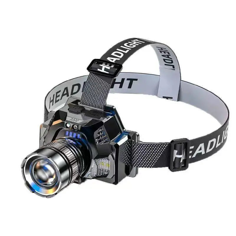 Rechargeable Head-Mounted Torch with Motion Sensor and Power Bank, High Brightness Zoomable Light with 90° Tilt for Camping and Hiking, Headlamps, Compact Portable Headlamps, Work Accessories, Car Lighting, Fishing Lights Headlamps   [Sold 794 units]