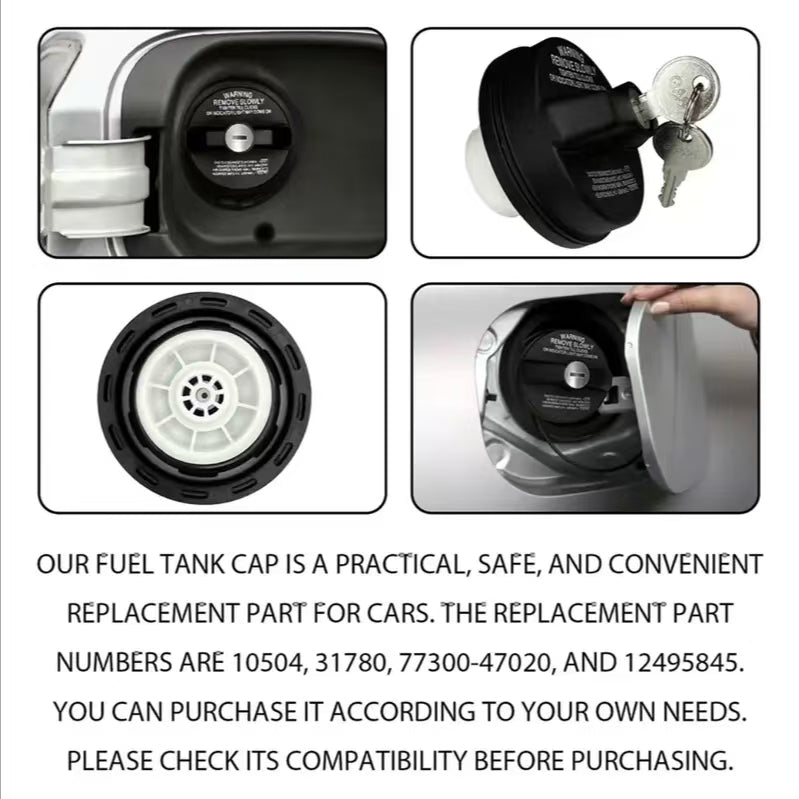 Locking Gas Cap, Lock Fuel Cap Replace 12495845 Compatible with Chevy, GMC, Toyota, Honda, Nissan, Subaru, Acura, Buick, Cadillac, Infiniti, Isuzu, Mitsubishi, Scion, Suzuki, Pontiac（1,000+ sold）