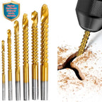 Ti-Coated HSS 6-Tool Metal Kit, Carve & Cut Set for Cutting/Drilling, Screwing, Boring, Durable Metalworking Plunge Tools   [Sold 734 units]
