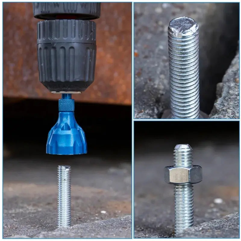 Deburring External Chamfer Tool with Tungsten Carbide Blade, Deburring Drill Bit Attachment, Remove Burrs for Copper Steel Aluminum, Bolt Thread Repair Tool Quick （1,000+ sold）