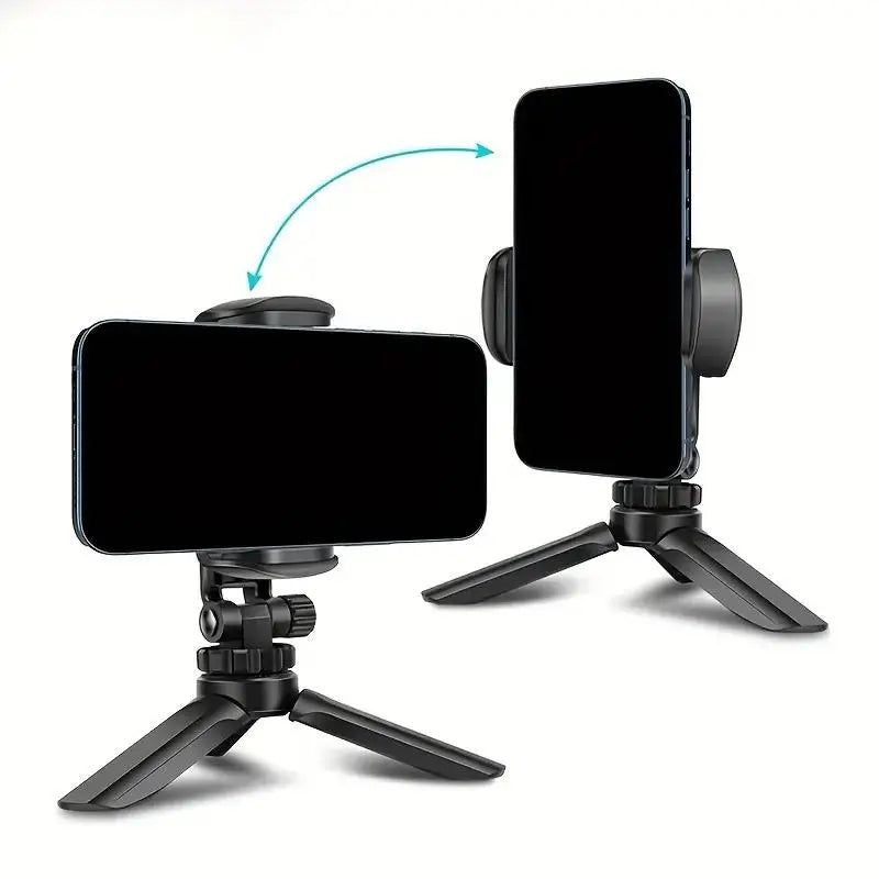 Portable Mini Compact Desktop Tripod Bracket, Multi-Angle Adjustable Smartphone Cellphone Mobile Live-Streaming Phone Holder, Selfie Stand & Adjustable Mount, Multifunctional Phone Stand, Phone Accessory for Home & Office, Travel Gadgets