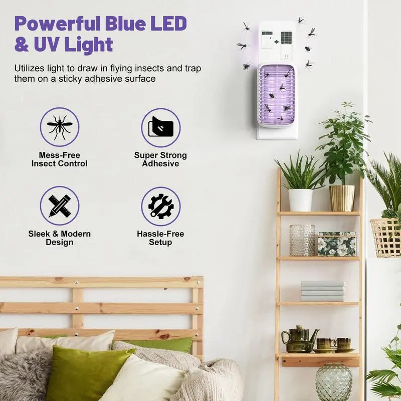 Household UV Mosquito Killer Lamp Plug-in Electric Shock Sticky Trap Dual Action Design Safe Chemical-Free Indoor Outdoor Use summerwins