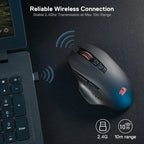 Redragon M656 Gainer Wireless Gaming Mouse, 4000 DPI 2.4Ghz Gamer Mouse w/ 5 DPI Levels, 7 Macro Buttons, Red LED Backlit & Pro Software/Drive Supported, for PC/Mac/Laptop,summerwins