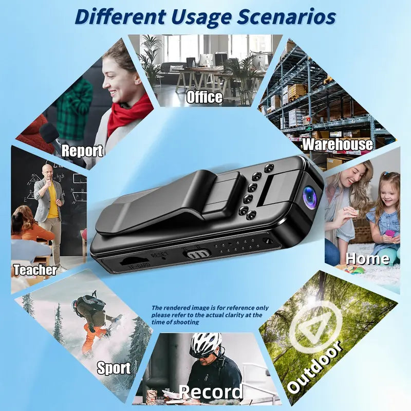 Mini Body Camera with IR Night Vision and 180° Rotating Lens Portable Sport DV Camcorder for Travel Vlogging Cycling Hiking Outdoor Adventures Wearable Video Recording Camera（sold：969）