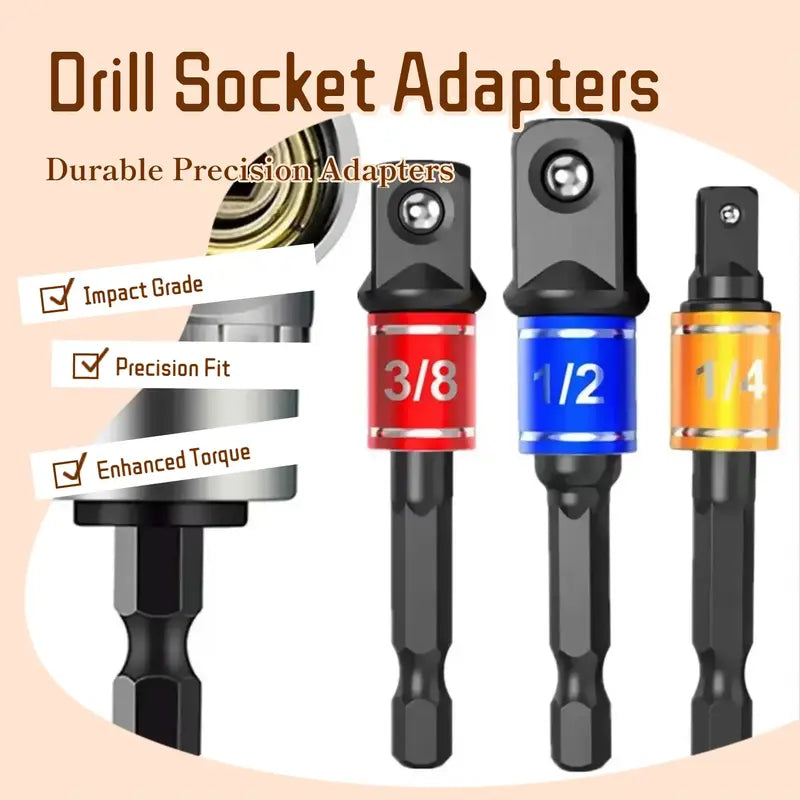 Impact Grade Electric Hand Tool, Screwdriver Socket Adapter Extension Set, Power Drill Sockets Adapter Set, Drill Attachment