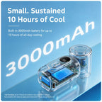 Mini Portable Handheld Clip Fan 3-in-1 Rechargeable 3000mAh Battery, 5 Speeds, 180° Adjustable Airflow, USB Cooling, Perfect for Travel, Office, and Personal Use - Protection